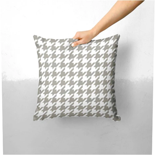 IiRov Gray and White Houndstooth Pattern - Custom Decorative Home Decor Indoor or Outdoor Throw Pillow Cover Plus Cushion Set for Sofa, Bed or Couch (Pillow CASE Cover Plus Cushion)