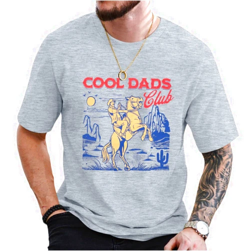 BANGELY Dad Shirt Men Western Fathers Shirts Vintage Cool Dads Club Graphic Tee Funny Retro Birthday Party Short Sleeve Top