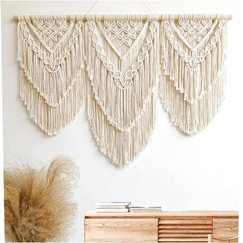 Fashionstorm Large Macrame Wall Hanging Tapestry Boho Macrame Tapestry Woven Home Decor Wall Pediment