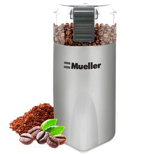 MuellerLiving HyperGrind Precision Electric Spice/Coffee Grinder Mill with Large Grinding Capacity and Powerful Motor also for Spices, Herbs, Nuts, Grains, Grey