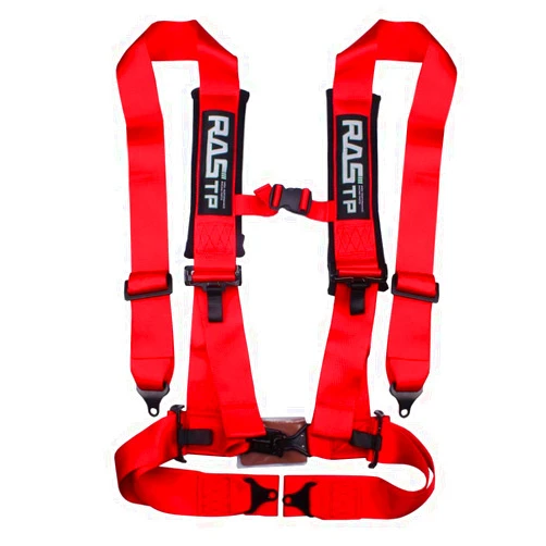 RASTP 4 Point Safety Harness with 3 Inch Padding (Red)