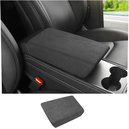 Ushilife Alcantara Center Console Armrest Cover for Tesla Model 3 & Y 2024 Italy Car Interior Accessories Armrest Seat Box Cover Protector