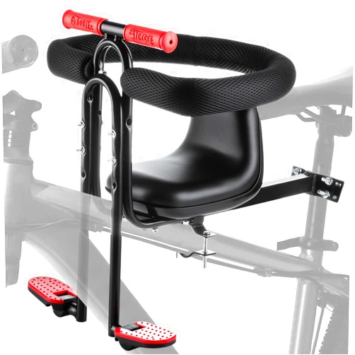 MindWissUp Front Kids Bike Seat，Adjustable Child Bicycle Seat with Armrests Foot Pedal Guardrail Detachable Toddler Bike Seat for 45 lbs Compatible with All Adult MTB