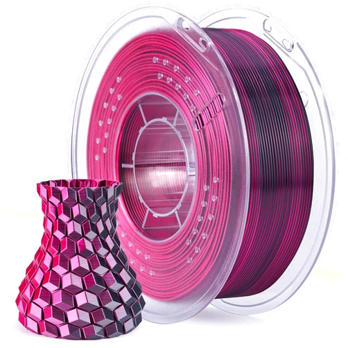 ELEGOO Silk PLA Filament 1.75mm Dual Color Black Red 1KG, Shiny 3D Printer Filament Dimensional Accuracy +/- 0.05mm, 1kg Spool(2.2lbs) Fits for Most FDM 3D Printers