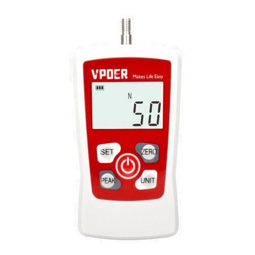 VPOER Digital Force Gauge Push Pull Gauge Tester Portable Force Meter with Maximum Load Value 50N 5kg 11Lb 180Oz, Auto Backlit LCD, Auto Power-off (VDFG-50N)