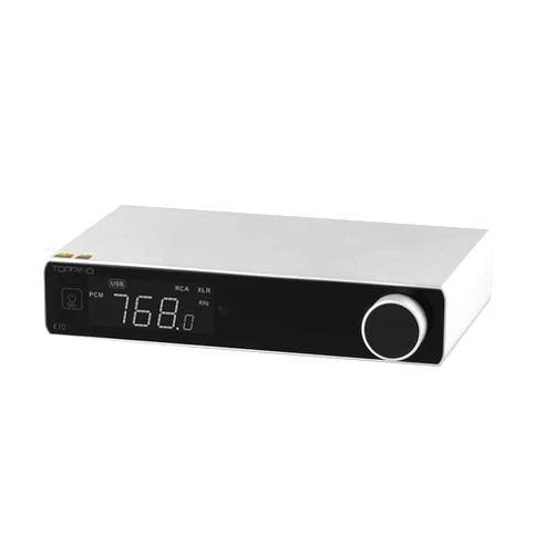 LEAUDIO Topping E70 ES9028Pro Decoder BT 5.1 XU316 Support 32Bit/768kHz DSD512 RCA XLR Output with Remote Control DAC (Silver)