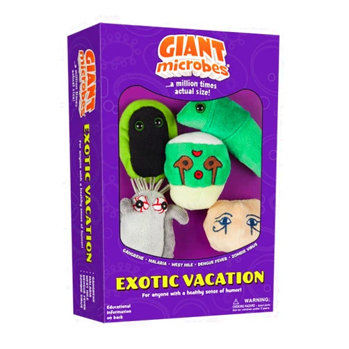 GIANT MICROBES GIANTmicrobes Exotic Vacation Themed Gift Box, Microbiology Gifts, Histology Gifts, Pathology Gifts, Immunology Gift, Plush Keychain, Science Gifts