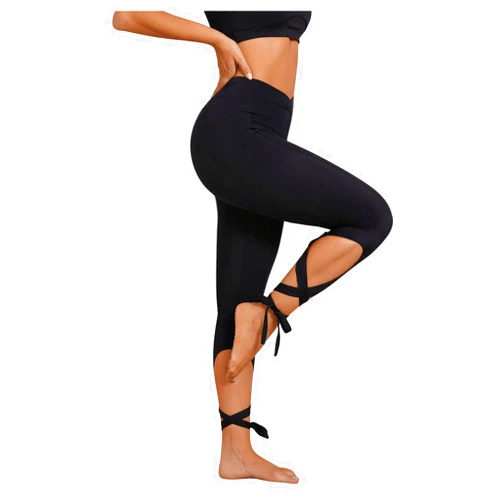 SweatyRocks Women's Lace Up Cutout Leggings High Waisted Skinny Workout Yoga Pants