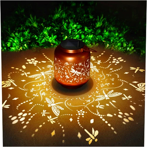 HEGUD Solar Lantern Solar Lights Outdoor Waterproof Gifts for Women Mom Grandma Dragonfly Christmas Decorations Outside Garden Decor Hanging Solar Lights Metal Led Lantern for Patio Yard Backyard Porch