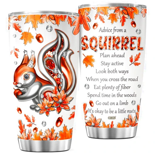 CUBICER Squirrel Coffee Tumbler Jewelry Style Travel Mug With Lid Birthday Gifts For Women Friends Animal Lovers Insulated Cup Stainless Steel Tumblers Hot And Cold Inspirational Quotes