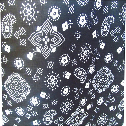 The Fabric Exchange Poly Cotton Print Bandana 60 Inch Fabric by The Yard - Black