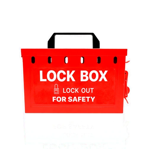 Boviisky Lockout Tagout Group Lock Box, Loto Group Lock Box, Group Safety Lockout Box, Red Padlock Box with 12 Locking Holes, OSHA Compliant