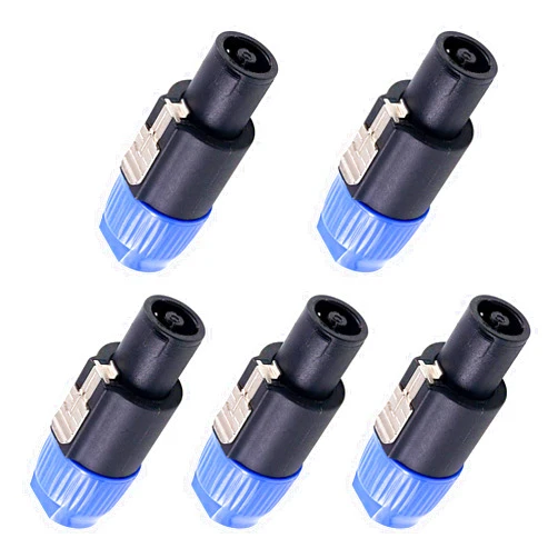 Glarks 5 Pack 4 Pole Audio Speakon Cable Mount Connector Twist Lock Speaker Plug Compatible with Neutrik Speakon NA4LJ, NA4LJX, NL4MP, NL4MPR, NL4FC, NL4FX, NL4 & NL2 Series, NL2FC