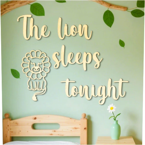 HOMECASA ​​Safari Nursery Decor-The Lion Sleeps Tonight Wooden Sign - Boho Theme for Boys Room, Baby Room, Farmhouse