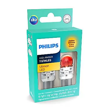Philips Automotive Lighting 1157ALED Ultinon LED (Amber), 2 Pack