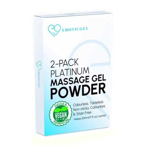 EROTICGEL 2 x Premium Nuru Massage Gel Powder | 5g Travel Sachet Makes 500ml/ 16.9 fl oz | Made in Japan Paraben & Glycerine Free