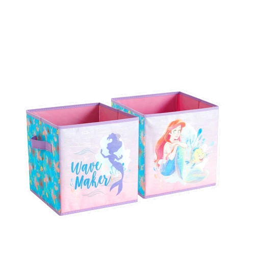 Idea Nuova Disney Little Mermaid Set of Two Spacious Collapsible Storage Cubes, 10