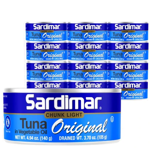 Sardimar Chunk Light Tuna ( Original - Pack of 12 ) - Ready to eat meals in can
