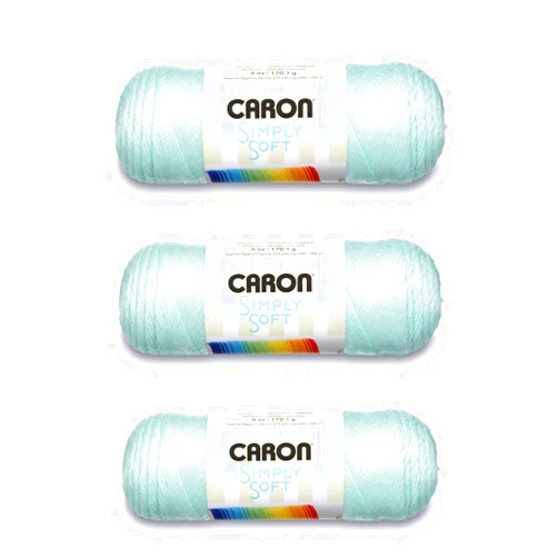 Caron Simply Soft Soft Green Yarn - 3 Pack of 170g/6oz - Acrylic - 4 Medium (Worsted) - 315 Yards - Knitting/Crochet