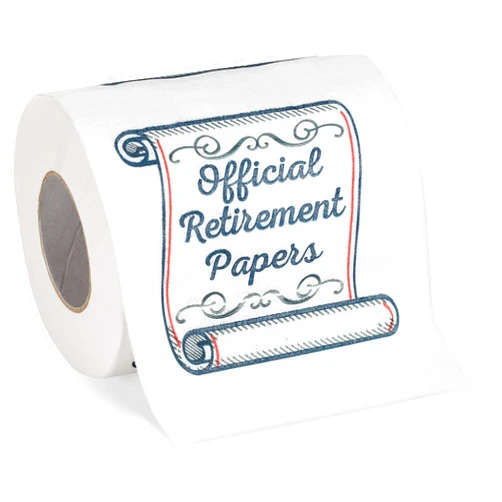 Seymour Butz Retirement Papers Toilet Paper - Funny Retirement Gift - For Retired Men, Women, Coworkers, Employees, Boss, Friend, Colleague, Retirement Party