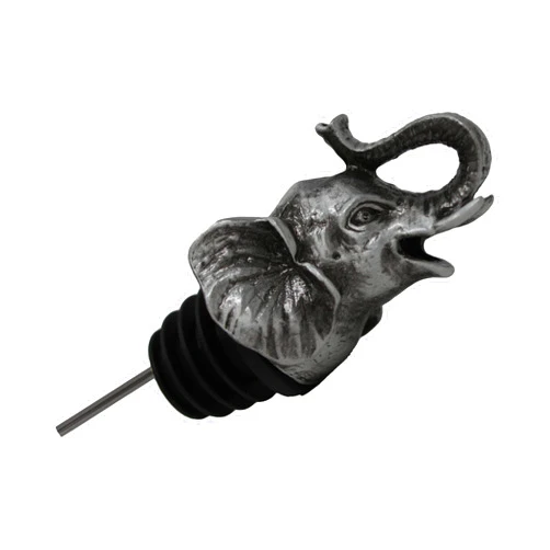 Happy Hour Elephant Wine Pourer, Standard, Pewter