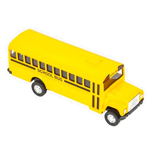 Rhode Island Novelty 5 Inch Die Cast School Bus with Pull-Back Action, 1 Per Order