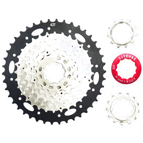 LITEONE 8 Speed Cassette 11-42T 11-40T MTB Cassette 8 Speed Fit for Mountain Bike, Road Bicycle, MTB, BMX, SRAM, Shimano, Gears for Bicycles