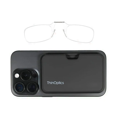 Always With You by ThinOptics Slim Reading Glasses with Case that Sticks to Your Phone - Ultra-Thin Armless Pocket Readers