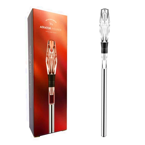 Newward Wine Chiller, Upgraded 3-in-1 Stainless Steel Bottle Cooler Stick, Rapid Iceless Chilling Rod with Air Aerator & Pourer - Perfect Wine Accessories Gift