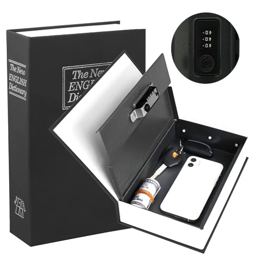 KYODOLED Diversion Book Safe with Combination Lock, Secret Hidden Metal Lock Box,Money Hiding Collection Box,9.5