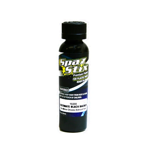 Spaz Stix Ultimate Backer for Mirror Chrome Airbrush Paint, Black, 2-Ounce