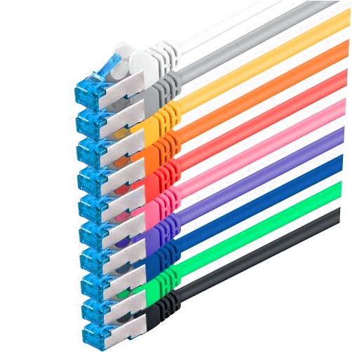 1aTTack.de 10x 9.8 FT - CAT.6a SFTP Ethernet Cable LAN Patch Cat 6 Internet Rj45 Plug 10Gbit/s (3,0 Meter) 10 Colors