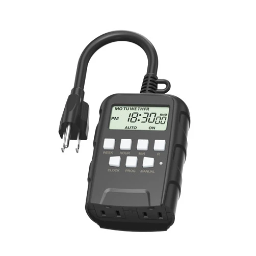 BN-LINK 7 Day Outdoor Heavy Duty Digital Programmable Timer, 125VAC, 60Hz, Dual Outlet, Weatherproof, Heavy Duty, Accurate for Lamps Ponds Christmas Lights 1875W 1/2HP ETL Listed