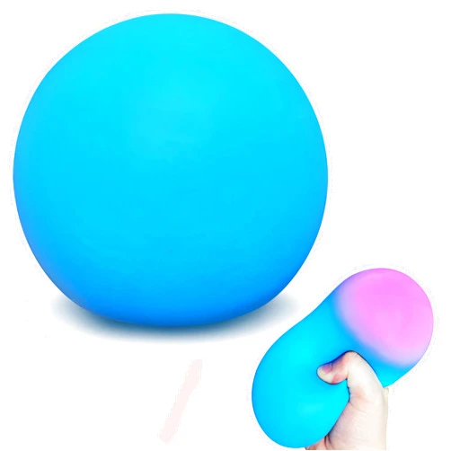 JIAHO Giant Squishy Stress Balls for Kids and Adults, 4-inch Jumbo Squeeze Balls, Stretchy Dough Stress Ball Squishy Toys for Kids Party Favors, Sensory Toys | Blue Color Changing Stress Relief Balls
