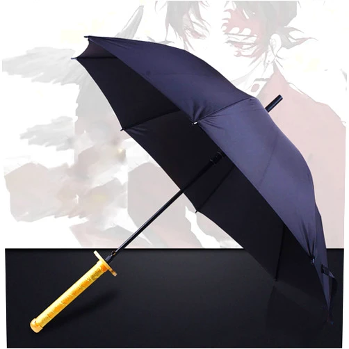 Sayustore Anime Umbrella Long Handle Umbrella for Demon Slayer Sunny and Rainy Day Dual-Use Umbrella, Tsugikuni Yoriichi, Samurai Personality Creative Umbrella Parasol Cos