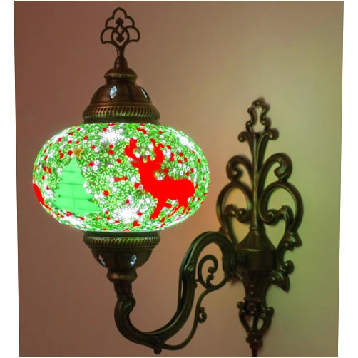Giftx Turkish Wall Sconce | Turkish Moroccan Mosaic Wall Lamp Light | Mosaic Sconce | Turkish Wall Lights | Tiffany Lamp | Wall Sconce (Christmas)