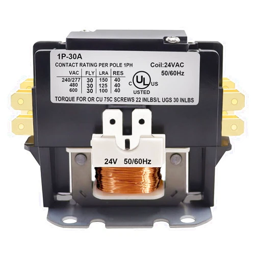 Tnisesm Heavy Duty 1 Poles 30 Amp 24V AC Compressor Contactor Air Conditioner Condenser AC Definite Purpose Contactor 1P-30A-24V