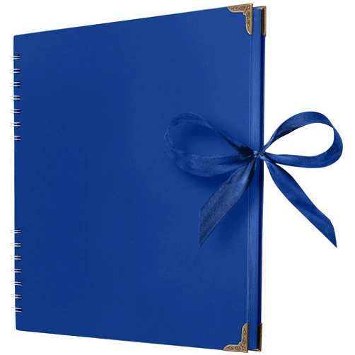 Bstorify Square Scrapbook Photo Albums 80 Pages (11 x 11 Inch) Blue Thick Paper, Hardcover, Ribbon Closure - Ideal for Your Scrapbooking Albums, Art & Craft Projects (Blue, 11 x 11 Inch)