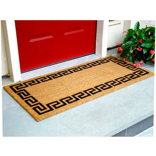 Kempf Greek Key Natural Coco Doormat, 22 by 47 by 0.5-Inch