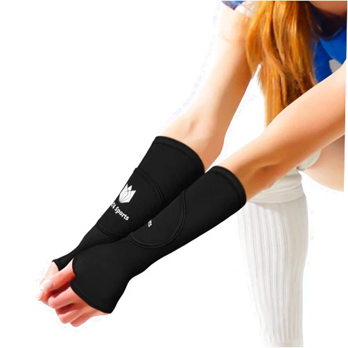 FitsT4 Sports Volleyball Arm Sleeves for Girls Passing Forearm Sleeves with Protection Pads and Thumbhole for Youth