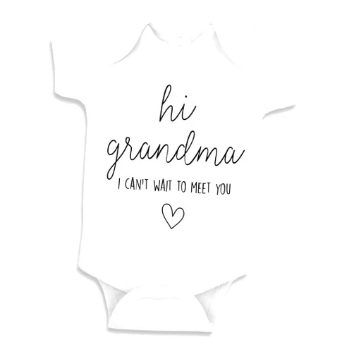 Bump and Beyond Designs Baby Pregnancy Announcement Hi Grandma I Can't Wait to Meet You