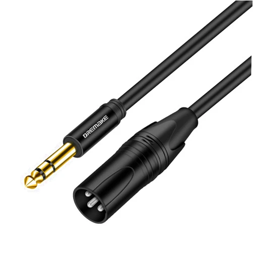 DREMAKE 50 Foot TRS Stereo 6.35mm 1/4 Inch to XLR Balanced Mic Cable Male to Male Audio Patch Cord for Speakers, Amplifier