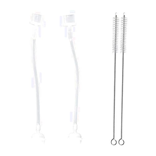 ANPEI Any Angle Weighted Straws and Brushes Set Compatible with Transitional Soft Spout and Straw Nipples, Set of 2