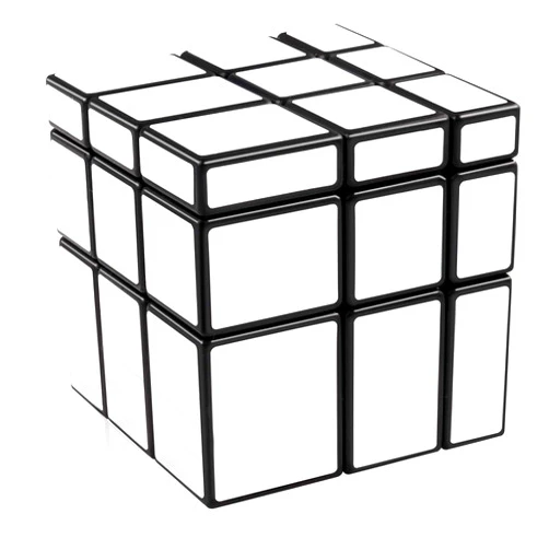 D-FantiX Shengshou Mirror Cube 3x3x3 Speed Cube 3x3 Mirror Blocks Cube Different Shapes Silver Cube 57mm
