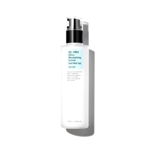 COSRX Oil Free Lotion with Birch Sap, Daily Acne Facial Moisturizer, Hydrating Moisturizer for All Skin Types, Korean Skin Care, Paraben free, 3.38 fl.oz / 100ml