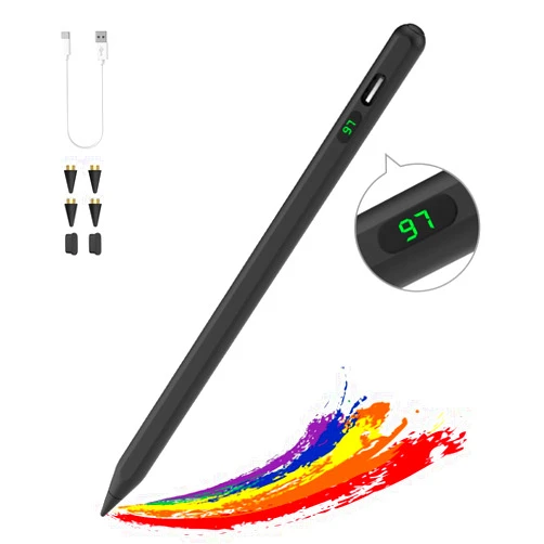 Moko Stylus Pens for Touch Screens, Fast Charge Stylus Pen for Apple iPad/iPhone/Samsung/Lenovo/iOS/Android Tablets&Smart Phone Universal Stylus Capacitive Screen Pencil with Power Display, Black