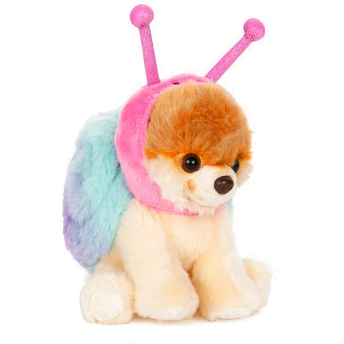 GUND Boo, The World’s Cutest Dog, Itty Bitty Boo Snail #60, Stuffed Animal Plushie, Spring Decor, Pink and Blue, 5”