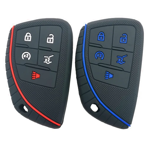 Guibuhuse Silicon 360°Full Protection Smart Key Fob Cover Compatible with 2022 2021 2020 Chevy Chevrolet Suburban Tahoe Corvette GMC Yukon Accessories (Pack 2)