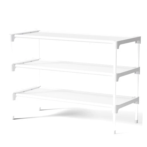 Kitsure Shoe Rack - Premium Non-Woven Shoe Rack Shelf, Shoe Organizer for Closet, Entryway, Garage & Corridor, Sturdy & Durable Long Stackable Shoe Shelves, Medium, White