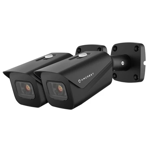 Amcrest 2-Pack UltraHD 4K (8MP) Bullet POE IP Camera, 3840x2160, 98ft NightVision, 2.8mm Lens, IP67 Weatherproof, 105° FOV, Supports up to 256GB MicroSD Recording, Black (2PACK-IP8M-2496EB-V2)